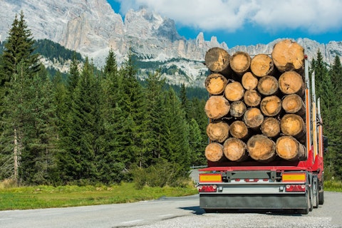 Wood Logs Truck Delivery
