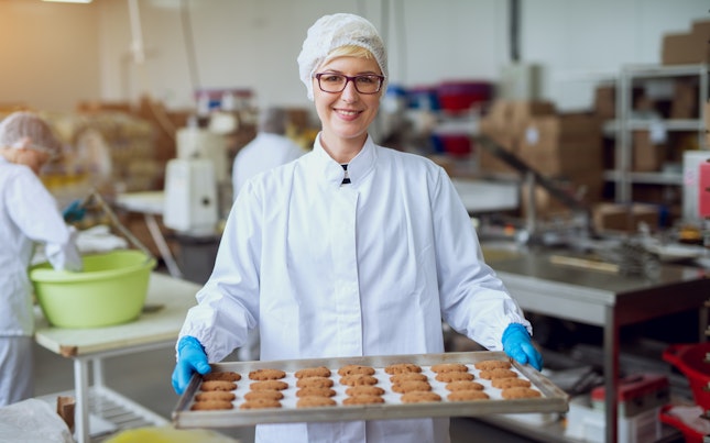 Worker in Food Production Factory