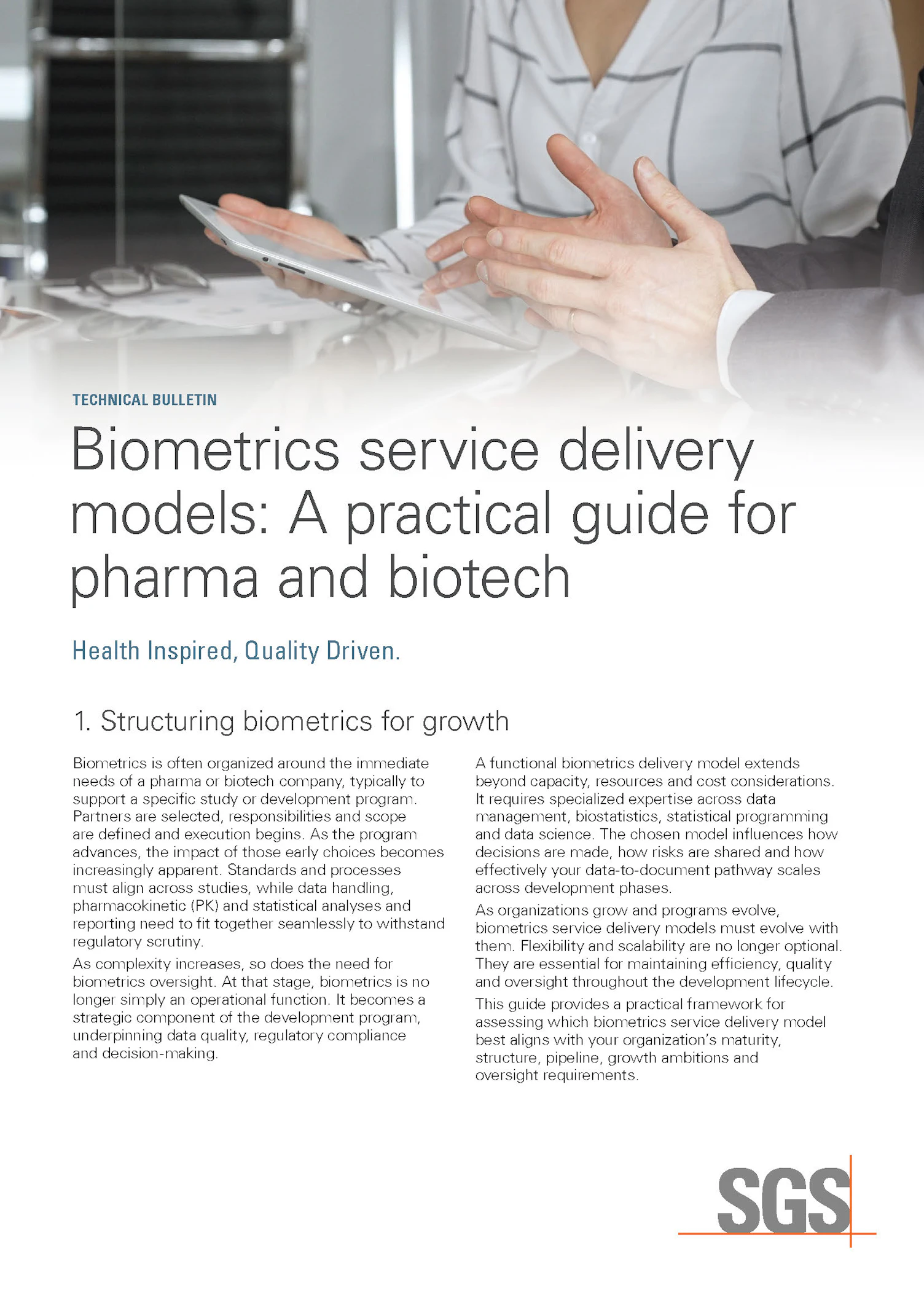 Biometrics service delivery models: a practical guide for pharma and biotech