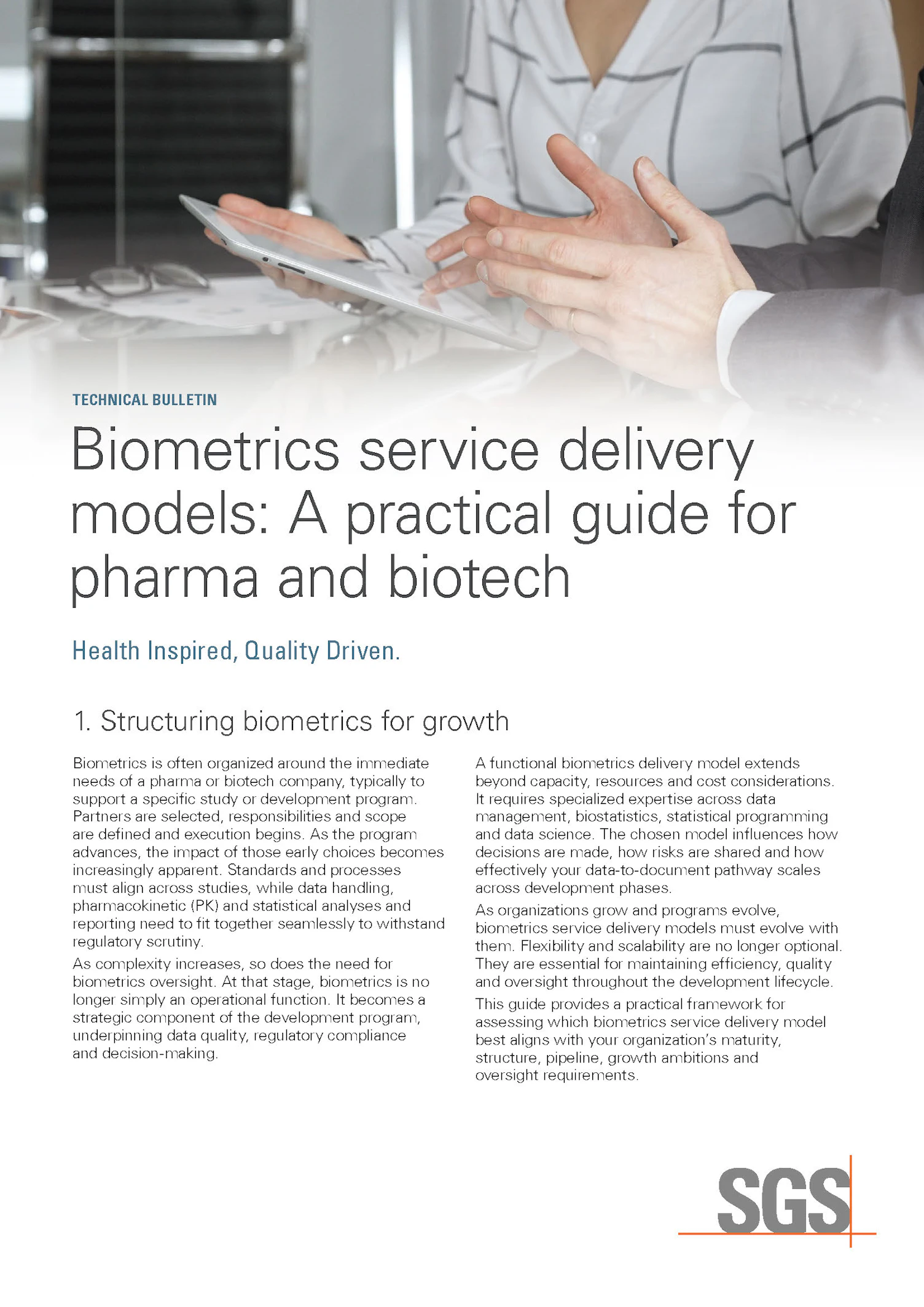 Biometrics service delivery models: a practical guide for pharma and biotech