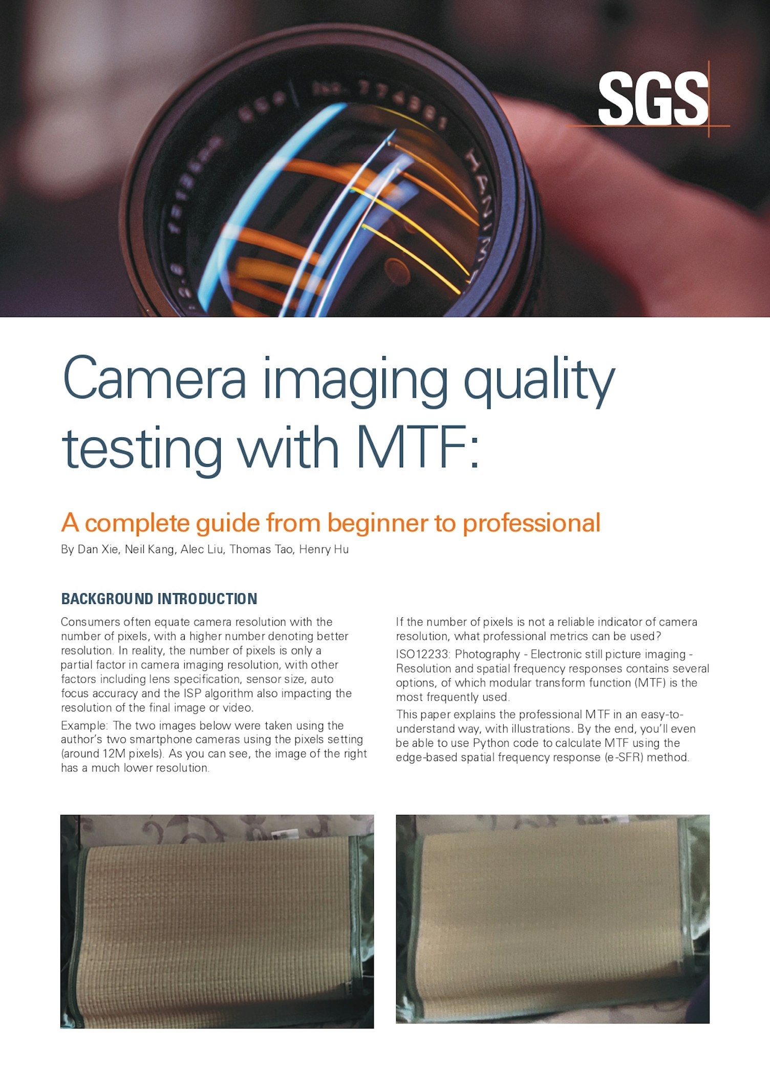 Camera Imaging Quality Testing with MTF A Complete Guide from Beginner to Professional form